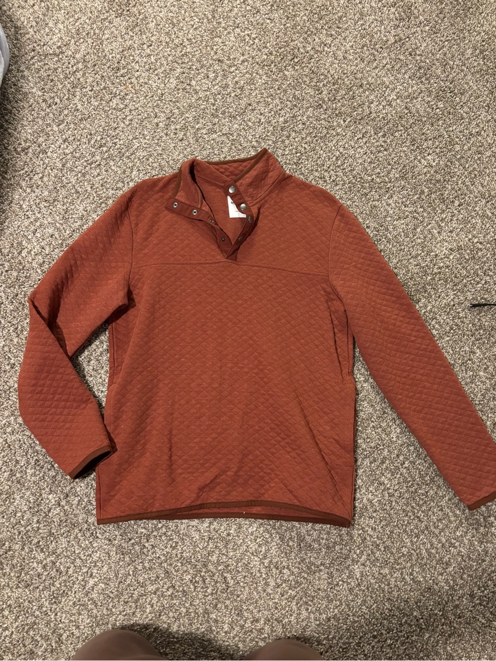 Sonoma Men's Quilted Zip-Up Sweater - Rust